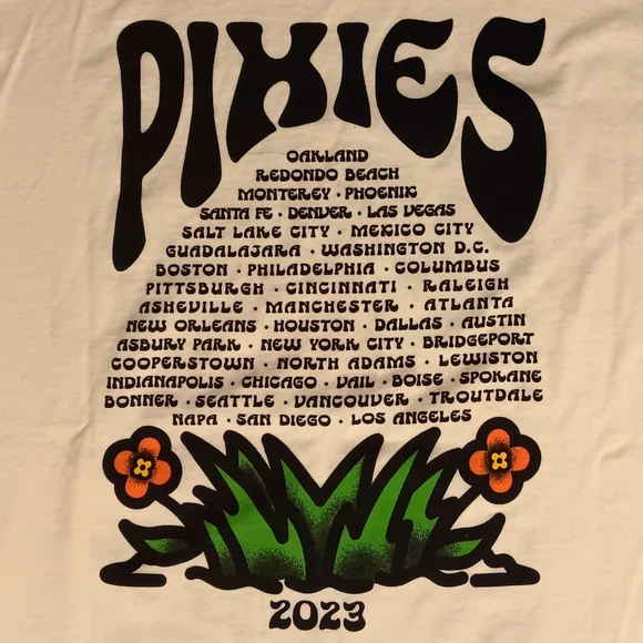 Pixies Mindshroom US Tour 2023 t-shirt NEW nwot concert cities rock hippie pot - Picture 7 of 8